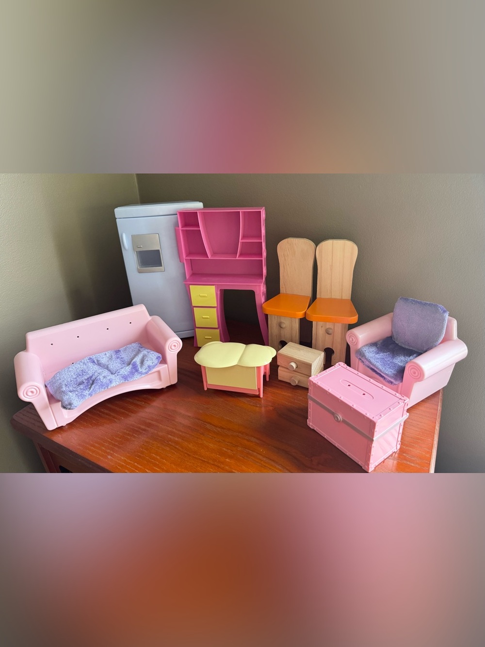 Doll Furniture Plastic & Wood - Retro Doll Furniture Barbie & Bratz Accessories